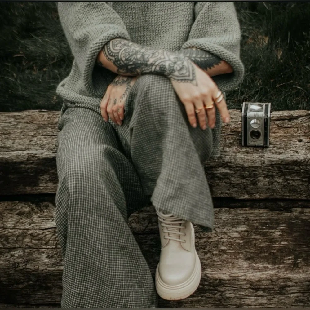 The Make Shed Metamorphosis Linen Trousers in Sage Green - Sustainable Brand - Picture 12 of 12